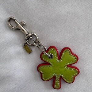 Coach Green and Red Clover Charm